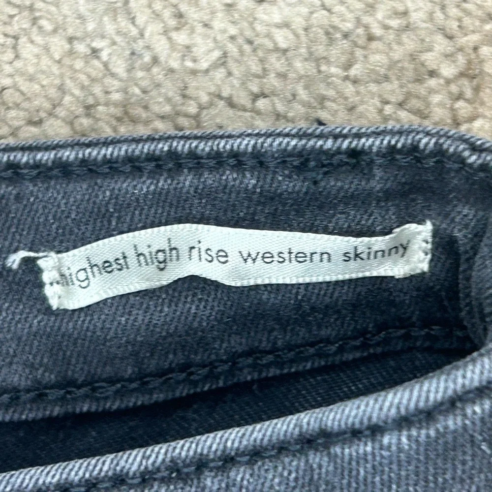Wrangler Highest Women‎ 2 High-Rise Western Skinny Jeans Light Black/Gray